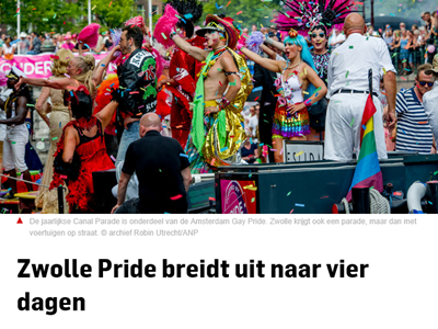 Zwolle Pride breidt uit naar vier dagen!